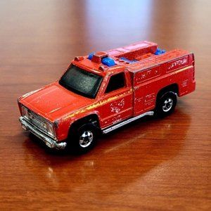 Vintage Hot Wheels Blackwall Emergency Unit 50 Red Fire Truck 1974 Hong Kong